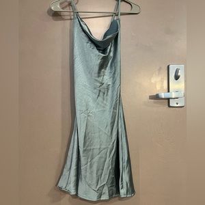 Urban Outfitters Blue Slinky Tie Back Mini Dress